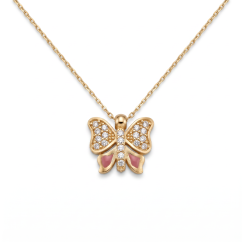 Celebritka-Motýľ-Číre zirkóny-Anker-Žlté zlato-14k