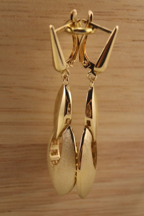 Náušnice- visiace - francúzske zapínanie- žlté zlato- 14 karátov