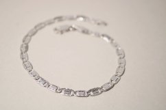 Náramok-platničky-rhodium-striebro