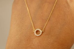 Celebritka-Kruh-Číre zirkóny-Ručná pílka-Žlté zlato-14k