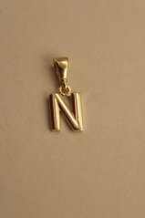 Prívesok - písmeno N - žlté zlato - 14K