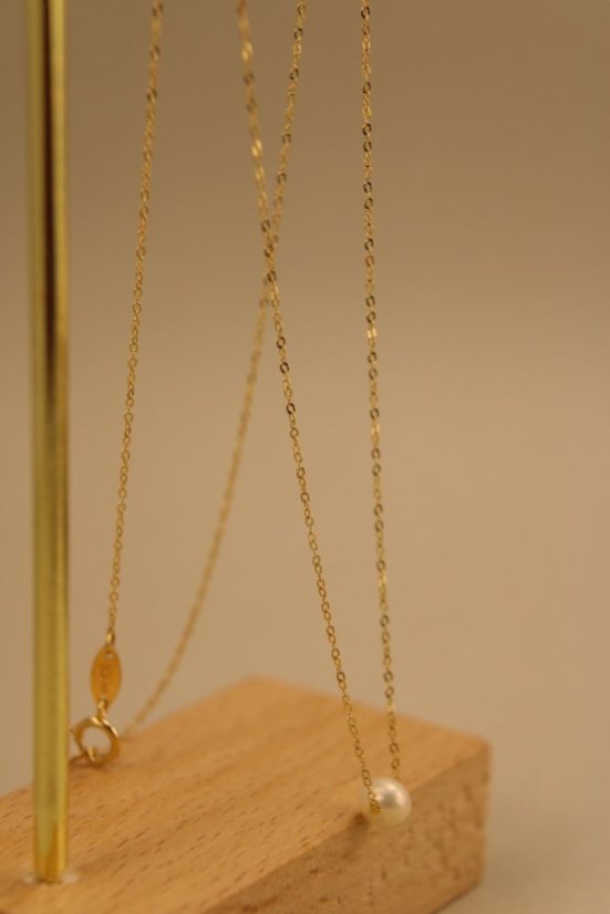 Celebritka-biela perla-žlté zlato-14 karátov