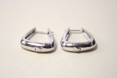 Štýlové strieborné štvorcové náušnice, francúzske zapínanie, rhodium, 5,15 g, 925/1000