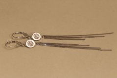 Náušnice - visiace - číre zirkóny - rhodium - striebro