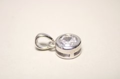 Prívesok-číry zirkón-rhodium-striebro