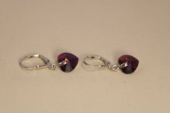 Náušnice- swarovski crystal- ružové srdiečka-striebro-patent