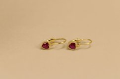 Náušnice - srdiečka - rúžové zirkóny - brizúra - pozlátené striebro