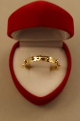 Prsteň- rúženec- žlté zlato- 14 karátov