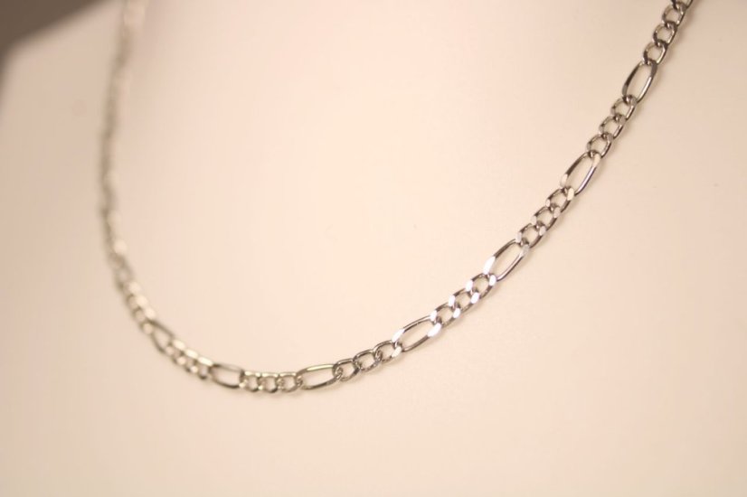 Strieborná retiazka Figaro, rhodium, 45 cm, 2,61 g, 925/1000
