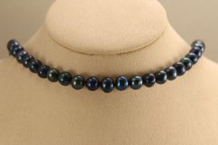 Náhrdelník- fialové riečne perly- zirkóny- rhódiované striebro