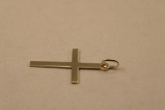 Prívesok- hladký krížik- žlté zlato- 14 karátov