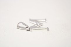 Prívesok -písmeno M- číre zirkóny- biele zlato-14 karátov