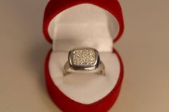 Prsteň- swarovski crystals číry- rhodiované striebro