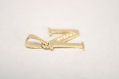 Prívesok- písmeno N -číre zirkóny- žlté zlato-14 karátov