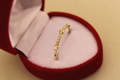 Prsteň- diamanty- 0,04 ct- H/Si2- žlté zlato- 14 karátov