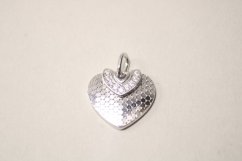 Prívesok srdiečko z rhodiovaného striebra s čírymi zirkónmi, 2,26 g, 925/1000
