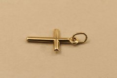 Prívesok- hladký  krížik- žlté zlato- 14 karátov