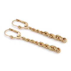 Náušnice-Visiace točené-Patent-Žlté zlato-14k
