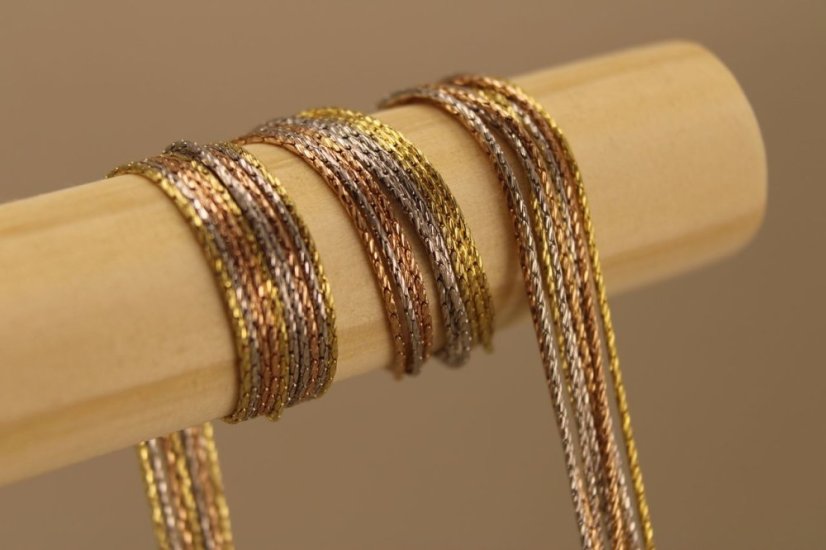 Náhrdelník- retiazkový- Tricolor- vysoký lesk- pozlátené striebro