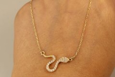 Celebritka-Had-Číre zirkóny-Žlté zlato-14k
