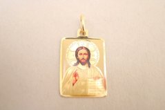 Prívesok- Ježiš na platničke- žlté zlato- 14 karátov