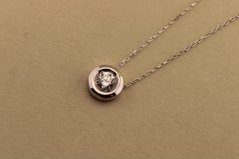 Zlatá celebritka - Zirkón v hladkej obrube - Biele zlato - 14k
