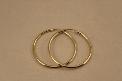 Náušnice- hladké kruhy- zasúvacie- žlté zlato- 14 karátov