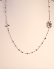 Strieborný ruženec náhrdelník na krk, rhodium, 47,5 cm, 3,49 g, 925/1000