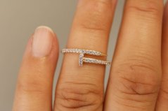 Prsteň-Číre zirkóny-Žlté zlato-14k