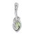 Prívesok-zelený Olivín- číre zirkóny- rhodium-striebro