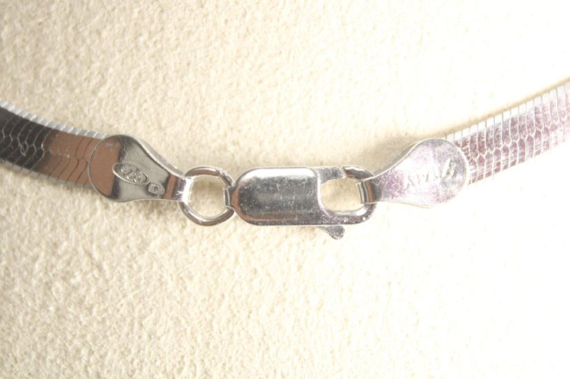 Strieborný náhrdelník plochý, rhodium, 42,5 cm, 8,66 g, 925/1000