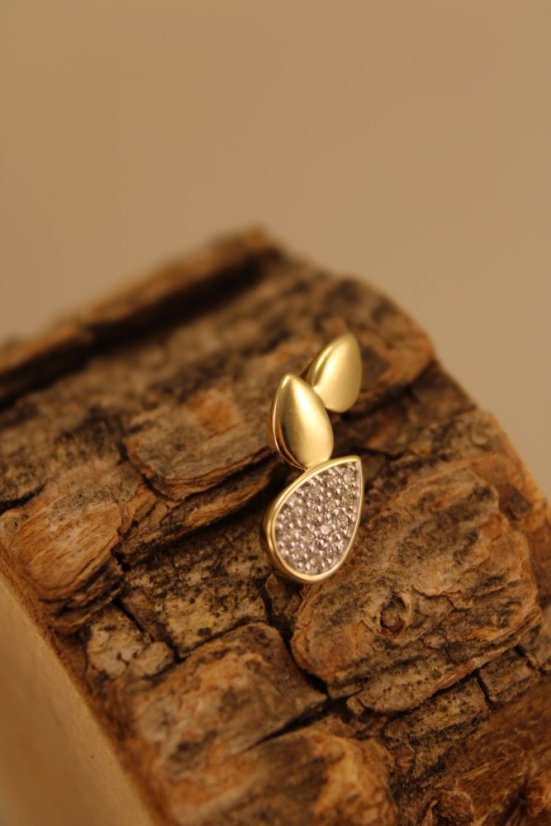 Prívesok- žlté zlato-diamanty 0,060 ct-H/Si-14 karátov
