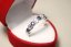 Strieborný prstienok s čírymi a modrými zirkónmi, rhodium, veľkosť 58, 3,13 g , 925/1000