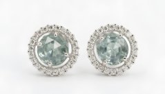 Naušnice- topás- číre zirkóny- puzetky- rhódiované striebro