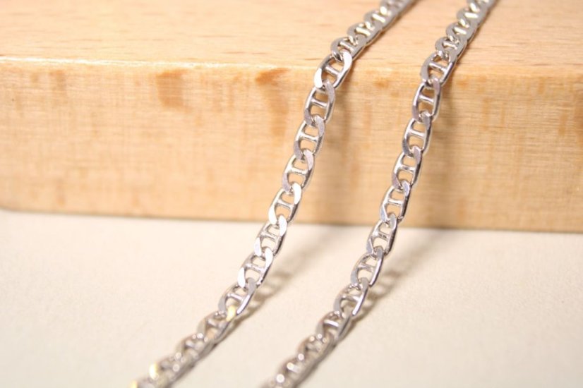 Strieborná retiazka vo vzore MARINA GUCCI, hladký vzor, rhodium, 50,5 cm, 4,75 g, 925/1000