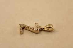 Prívesok- písmeno Z- číre zirkóny- žlté zlato- 14K