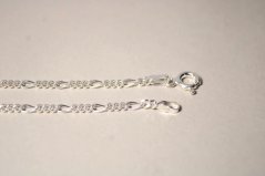 Strieborná retiazka Figaro, rhodium, 45,5 cm, 4,61 g, 925/1000
