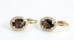 Náušnice- Záhneda- číre zirkóny- patent- žlté zlato- 14 karátov