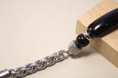 Pánsky náramok s vintage dizajnom retiazky, chirurgická oceľ, čierny kameň, 19-21 cm, 19,78 g, 316/L