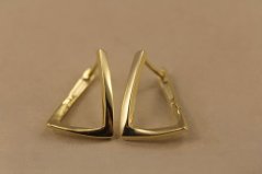 Náušnice- hladké geometrické tvary- pozlátené striebro