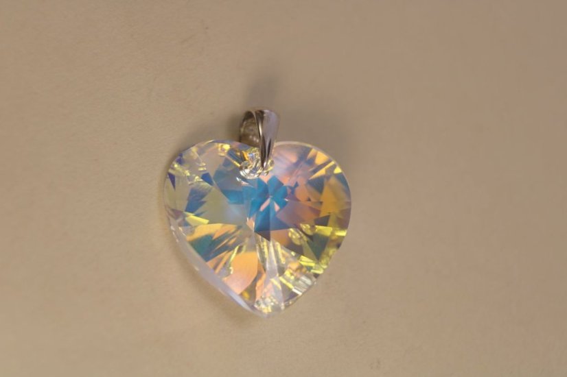 Prívesok v tvare srdca Swarovski crystals, striebro, 10,75g, 925/1000