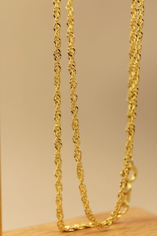 Zlatá retiazka, vzor singapur, žlté zlato  14k 585/1000