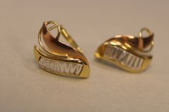 Náušnice- kombinované zlato- číre zirkóny-patent-14 karátov