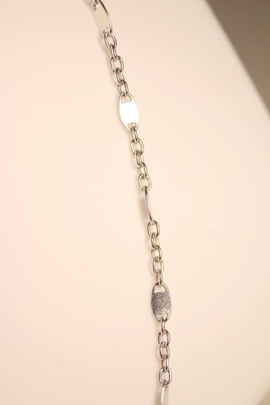 Retiazka- ovalné platničky- rhódiované striebro