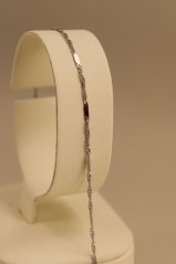 Náramok- Singapur-platničky-biele zlato- 14 karátov