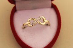 Prsteň- Nekonečno- diamanty- viacfarebné zlato- 14 karátov