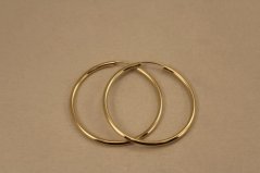 Náušnice- hladké kruhy- zasúvacie- žlté zlato- 14 karátov