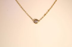 Zlatá retiazka - celebritka s diamantom 0,03 ct H/Si v prívesku, žlté zlato, 41,5-44 cm, 1,91 g, 14 karátov 585/1000
