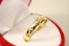 Prsteň zlatý ruženec s krížikom z ružového zlata, kombinované zlato, veľkosť 50, 2,10 g, 14 karátov 585/1000