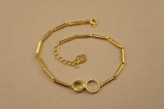 Náramok - číre zirkóny - pozlátené striebro